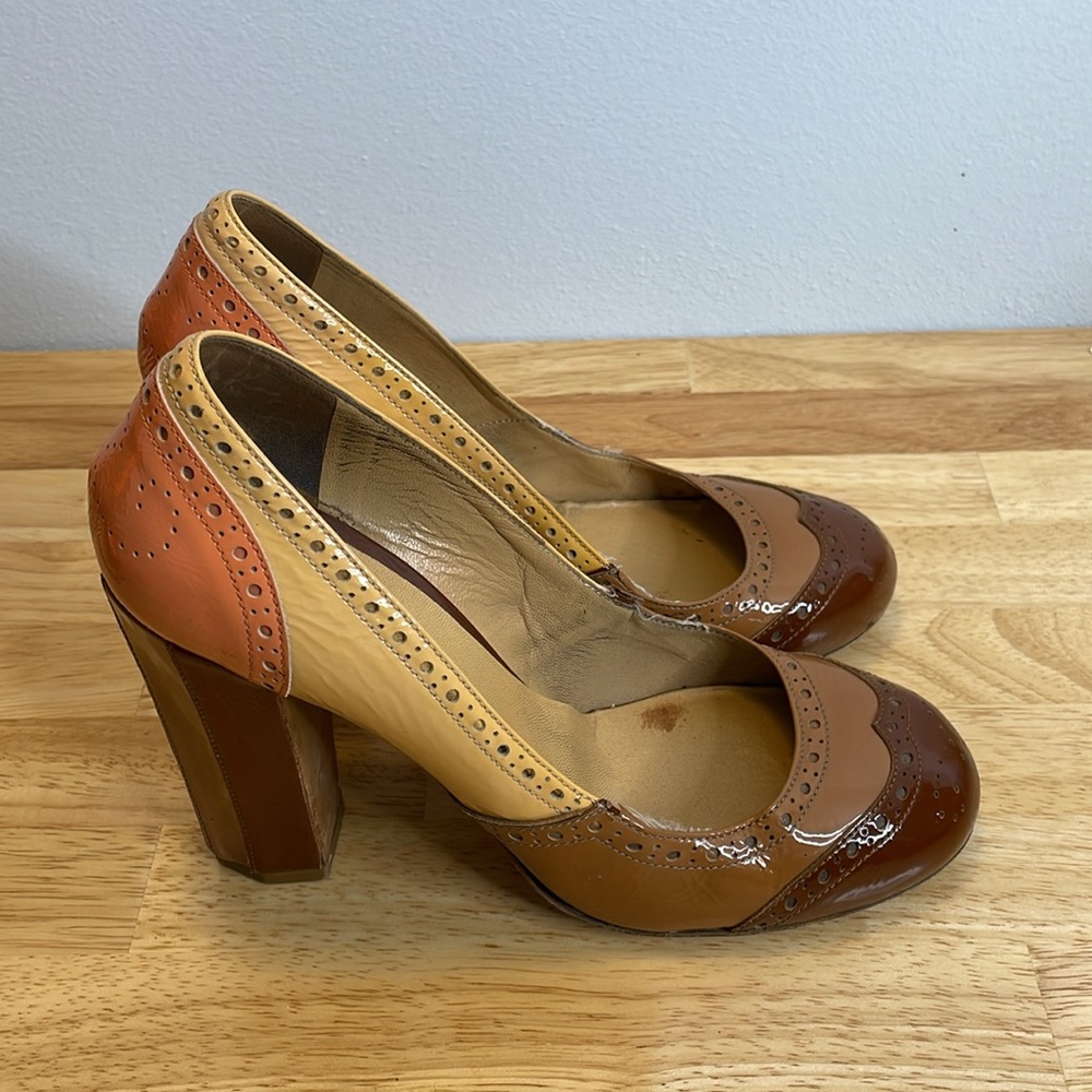 Miu Miu Patchwork Patent Leather Block Heels - image 3